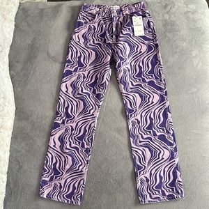 Zara High Rise Printed Jeans NWT